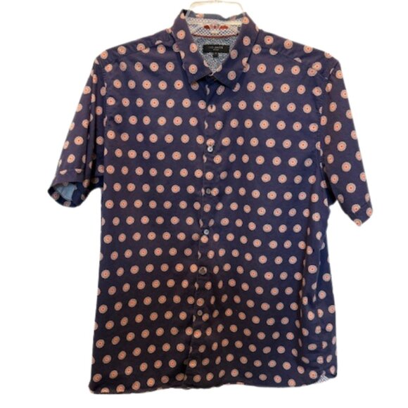 Ted Baker London Men’s Navy Print Shirt - Picture 1 of 6